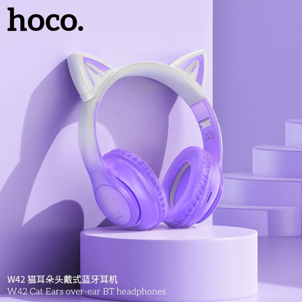 Hoco Cat Ear Kids Wireless Over-Ear Headphones (crystal blue), Blue ...